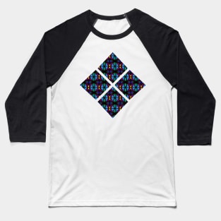 Blue and Purple Diamonds Baseball T-Shirt